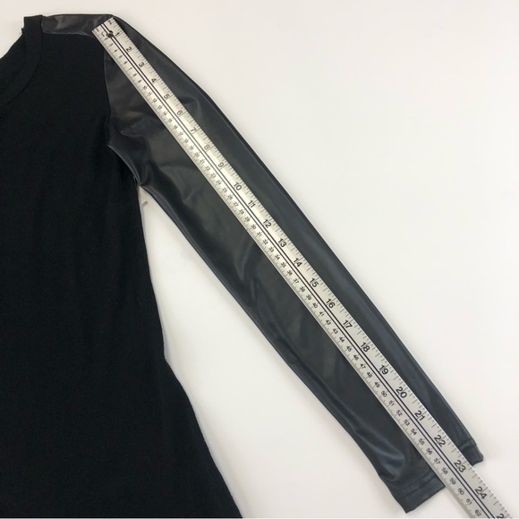 Rudsak black vegan leather sleeve knit dress XS - Picture 8 of 11